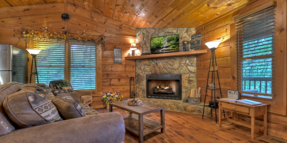 Blue Ridge Cabin - Mamas Bear Hideaway - Living Room