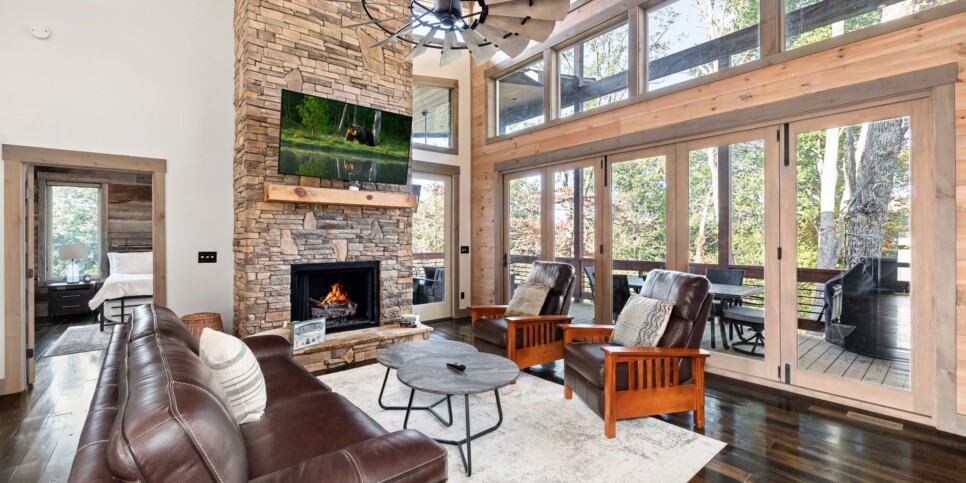 Blue Ridge Cabin - Modern River Retreat - Living