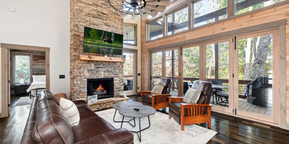 Blue Ridge Cabin - Modern River Retreat - Living