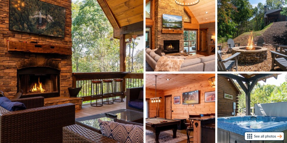 Blue Ridge Cabin - Toccoa River Mist - Collage