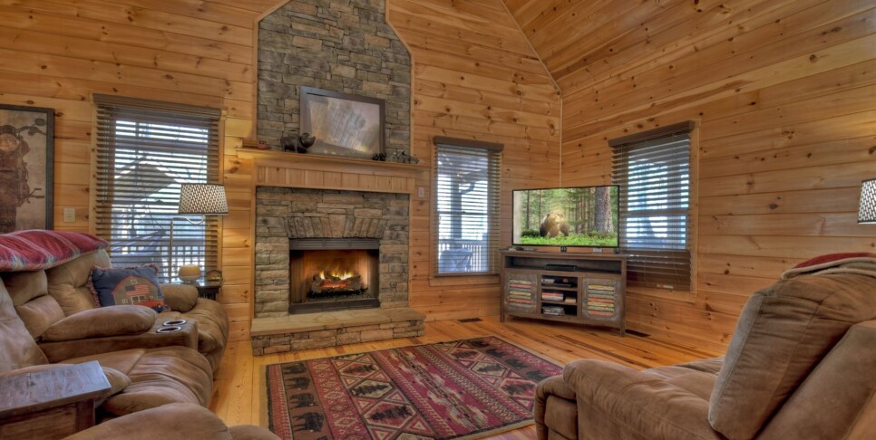 Ellijay - Cabin Rental - Harleys River Retreat - Living Room