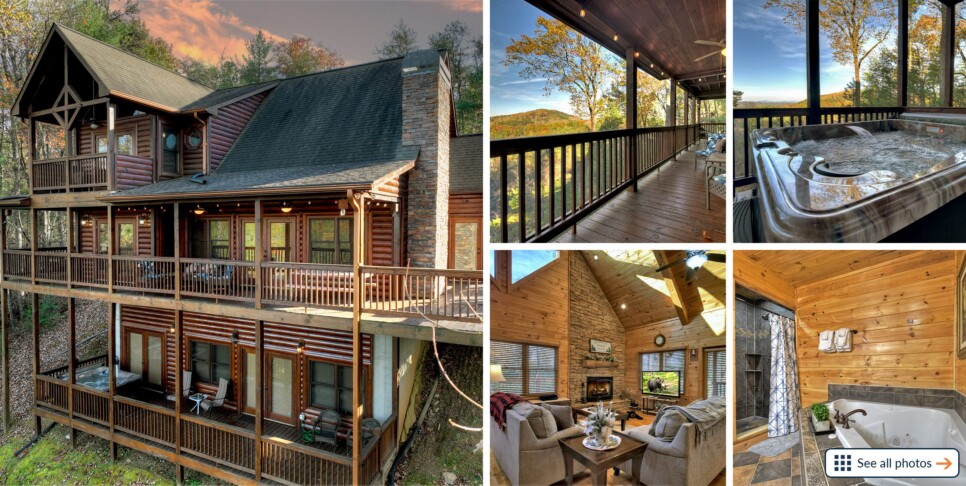 Cherry Log Cabin - Moonlight Mountain Cabin - Collage