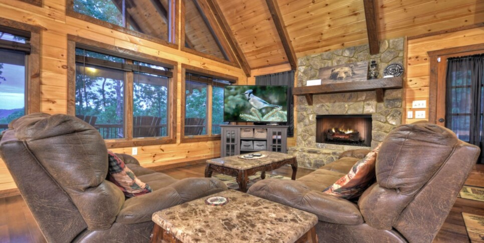 Cherry Log Cabin - The Lost Shepherd - Living Room