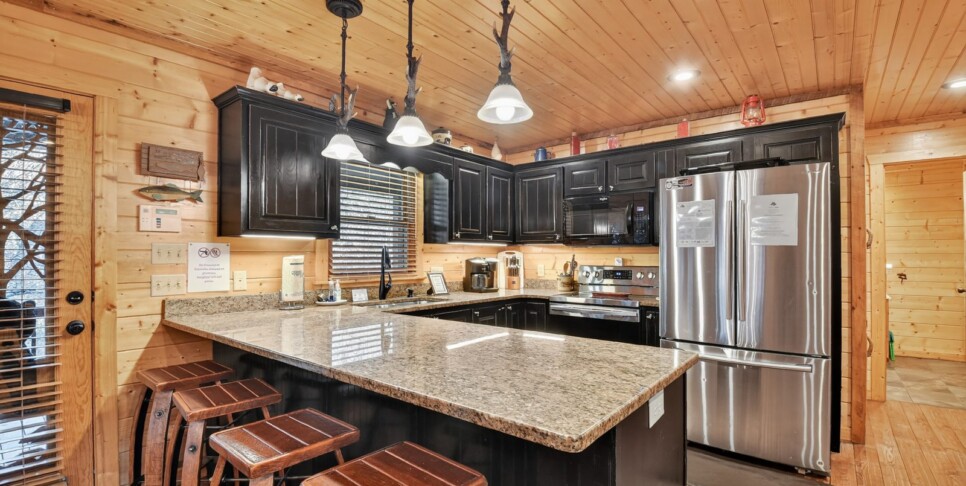 blue ridge astounding river view kitchen