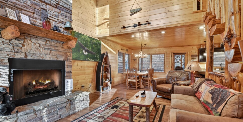 blue ridge astounding river view living room
