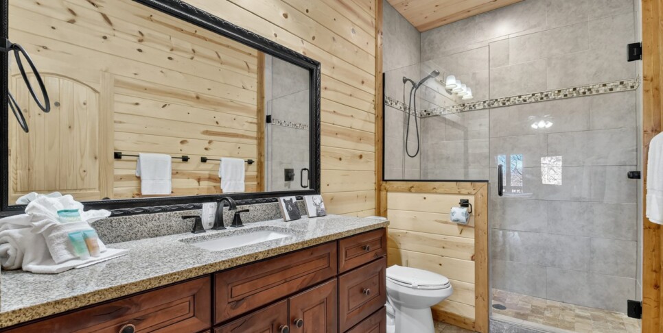 blue ridge awe inspiring mountain view bathroom