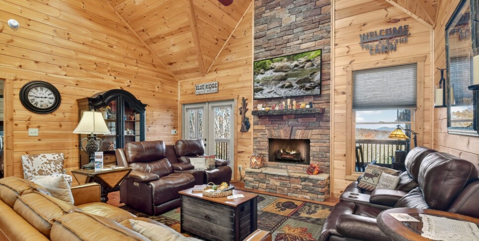 blue ridge awe inspiring mountain view living room